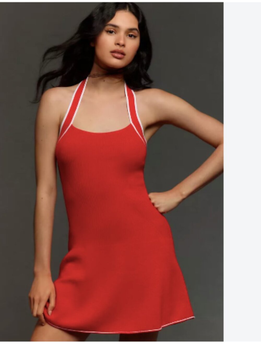 Anthropologie Daily Practice Full Speed Halter Mini Dress Ribbed Large
